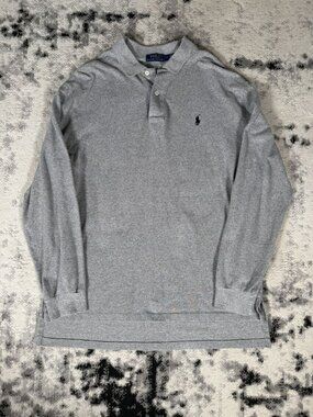 Vintage Polo Ralph Lauren Gray Long Sleeve Polo Shirt